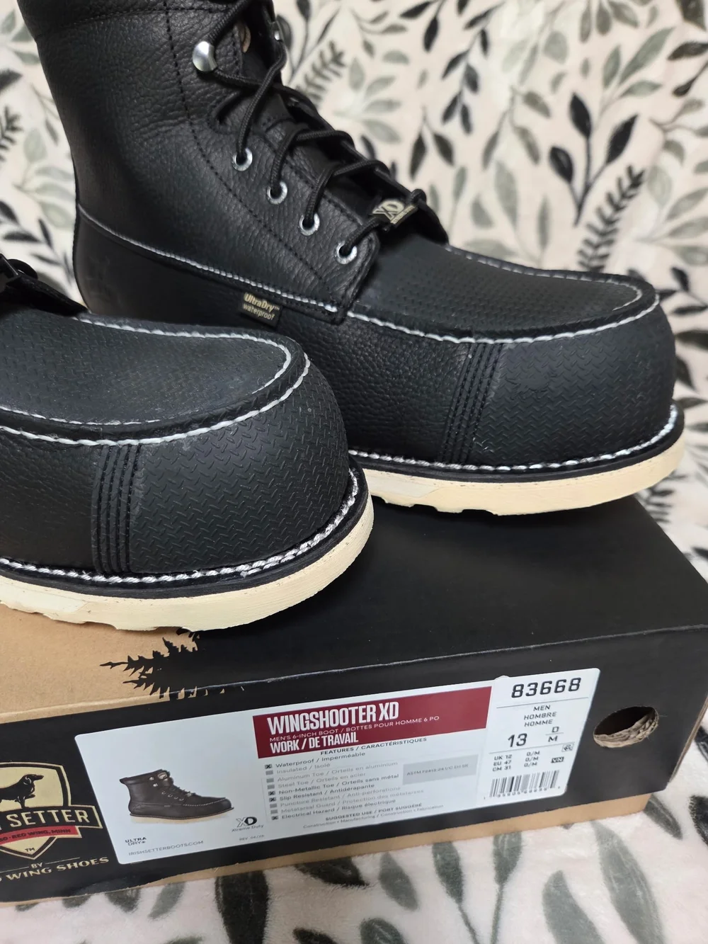 Red Wing Size 13 Black Irish Setter  Work Boots